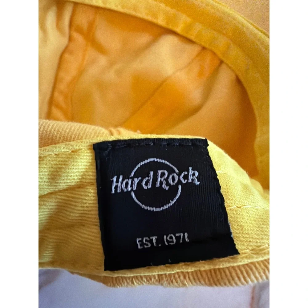 Hard Rock Hat Yellow Riviera Maya Guitar Logo Embroidered Adjustable Dad Cap